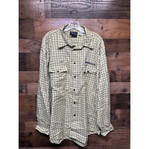 MECCA USA Mens Plaid Long Sleeve Button Up Shirt Size Large